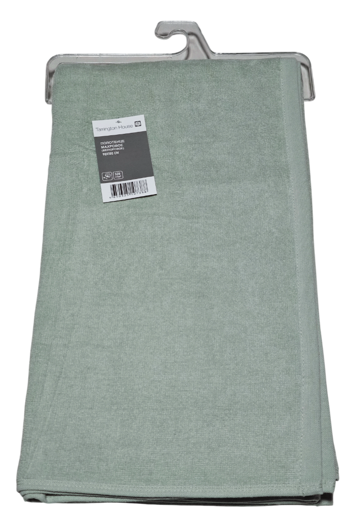 Tarrington House Полотенце зеленое велюр 320 г/м2, 90 х 150см