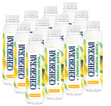 Вода Сенежская Лимон-мята питьевая негазированная, 440мл х 12 шт