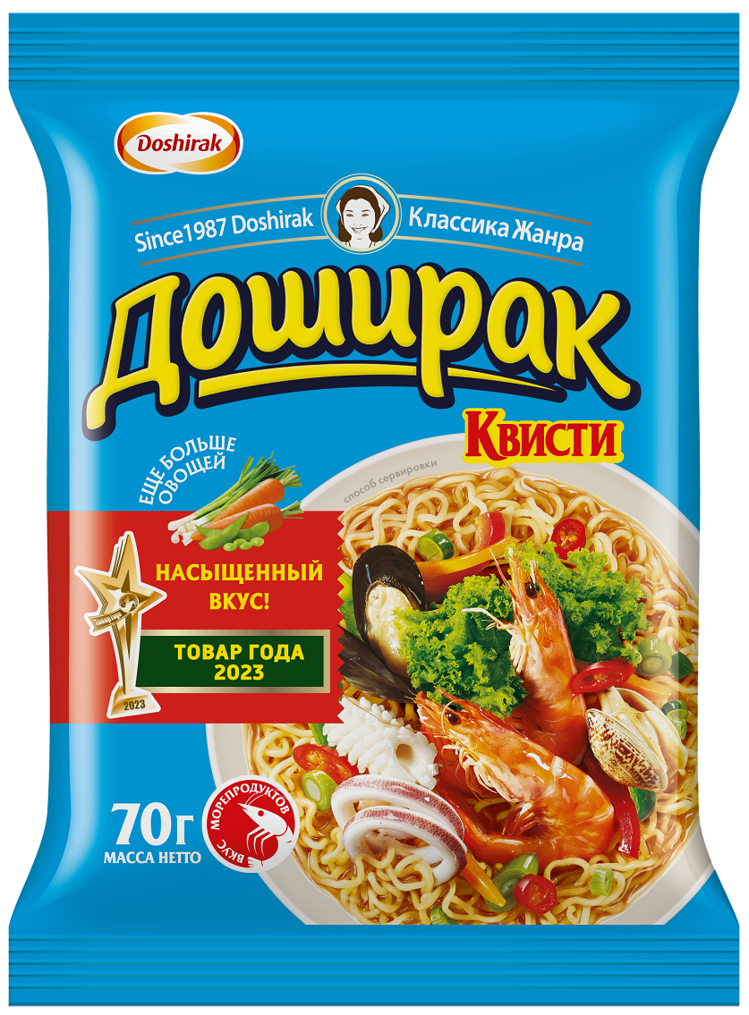 Лапша быстрого приготовления Доширак Квисти со вкусом морепродуктов, 70г