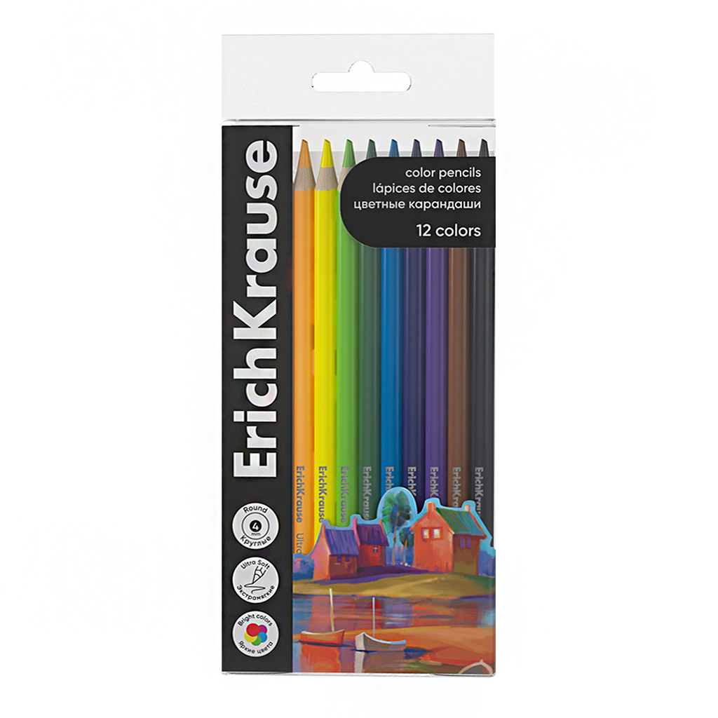 Карандаши цветные Erich Krause Art Spirit 12 цветов, 88г купить с ...