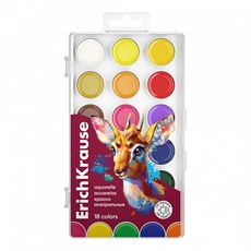 Краски акварельные Erich Krause Safari с УФ защитой яркости 18 цветов, 123г