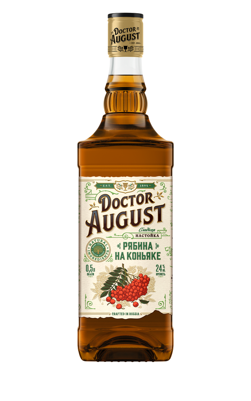 Изображение товара Ликер Doctor August Рябина на коньяке, 0.5л