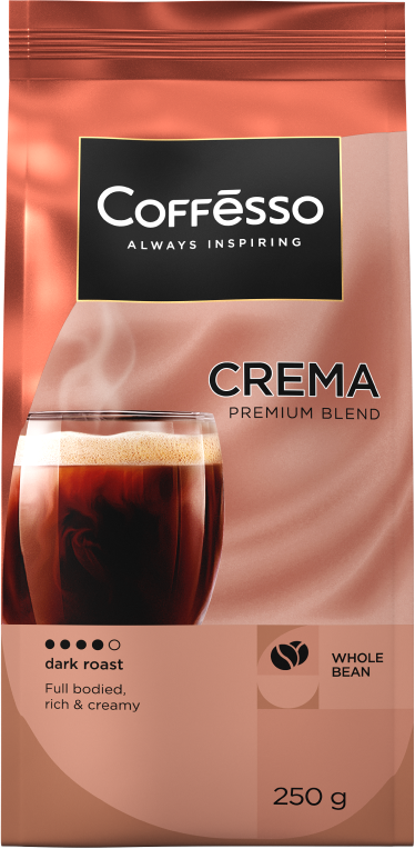 Изображение товара Кофе Coffesso Crema молотый 250г - насыщенный бленд арабики и робусты