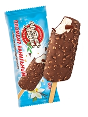 Мороженое эскимо Чистая Линия Ванильное с арахисом в шоколадной глазури, 80г