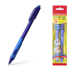 Ручка шариковая Erich Krause ErgoLine Kids Stick&Grip NeonUltra Glide Technology цвет чернил синий, 1шт