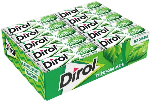 Жевательная резинка Dirol White Мята, 13.6г x 30 шт