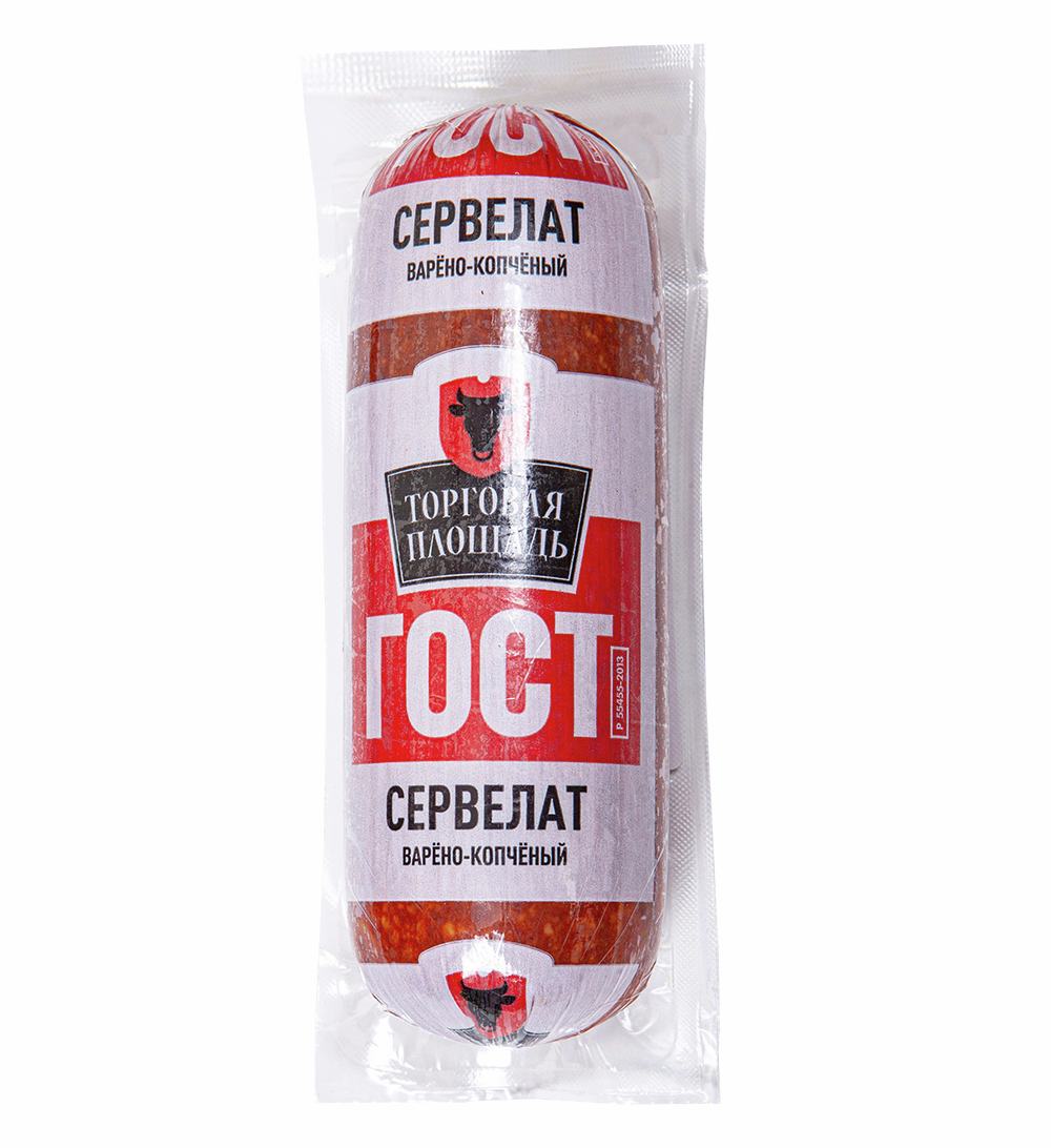 Сервелат Торговая площадь варено-копченый ГОСТ, 300г