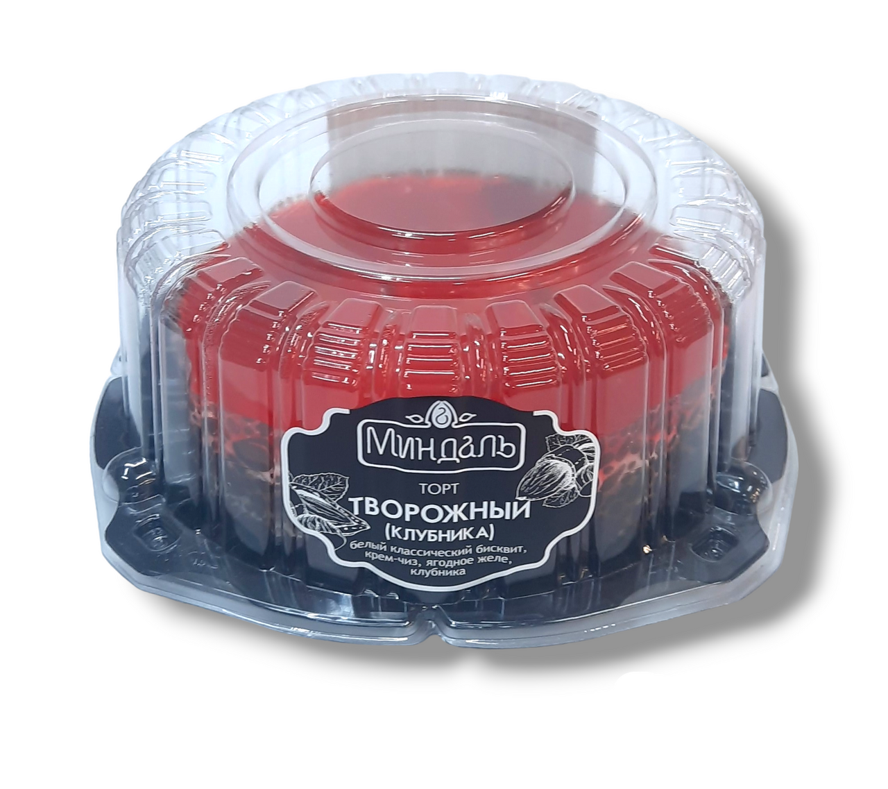 Торт Миндаль Клубничный творожный, 700г