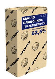 Масло сливочное Белый медведь Премиум Традиционное 82.5%, 380г