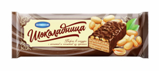 Вафли Коломенское Шоколадница глазированные с арахисом, 30г