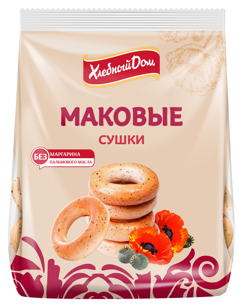 Сушки Хлебный дом с маком, 250г купить с доставкой на дом, цены в  интернет-магазине