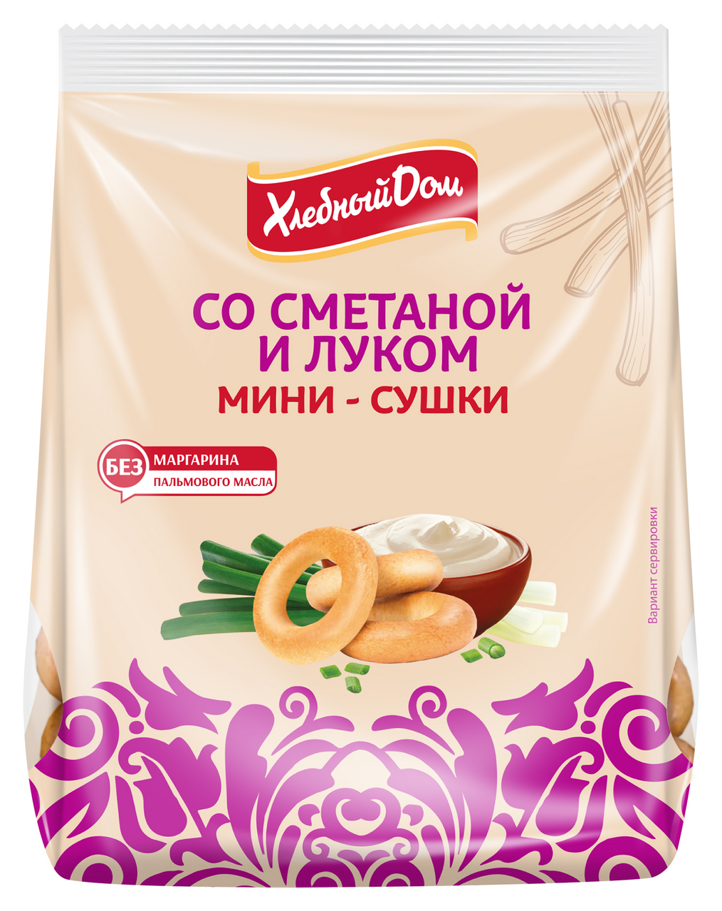 Мини-сушка Хлебный дом с луком и сметаной, 180г купить с доставкой на дом,  цены в интернет-магазине