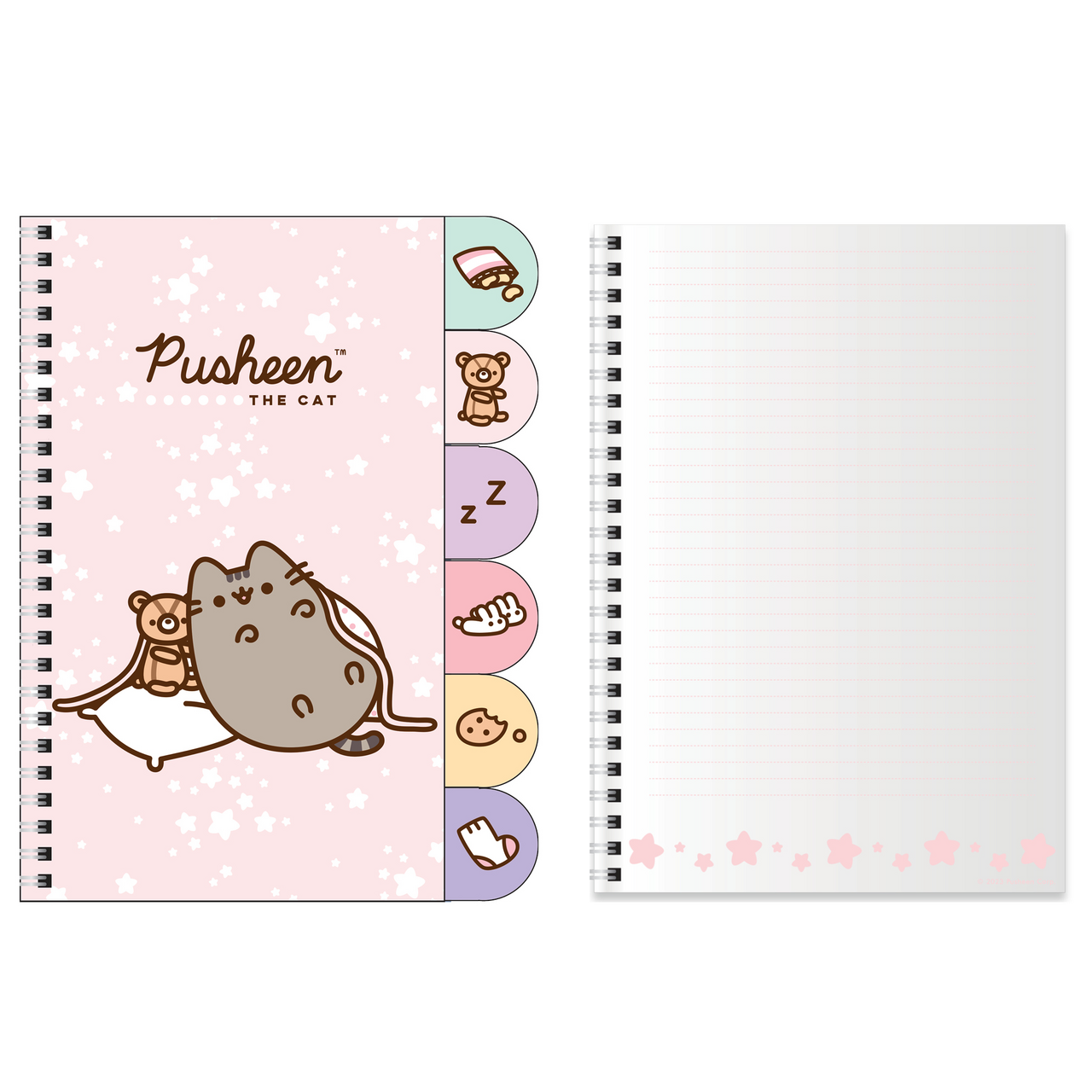 Изображение товара Блокнот Pusheen серый с цветными разделителями внутри, 17.5 x 21.5 х 2см, 60 листов