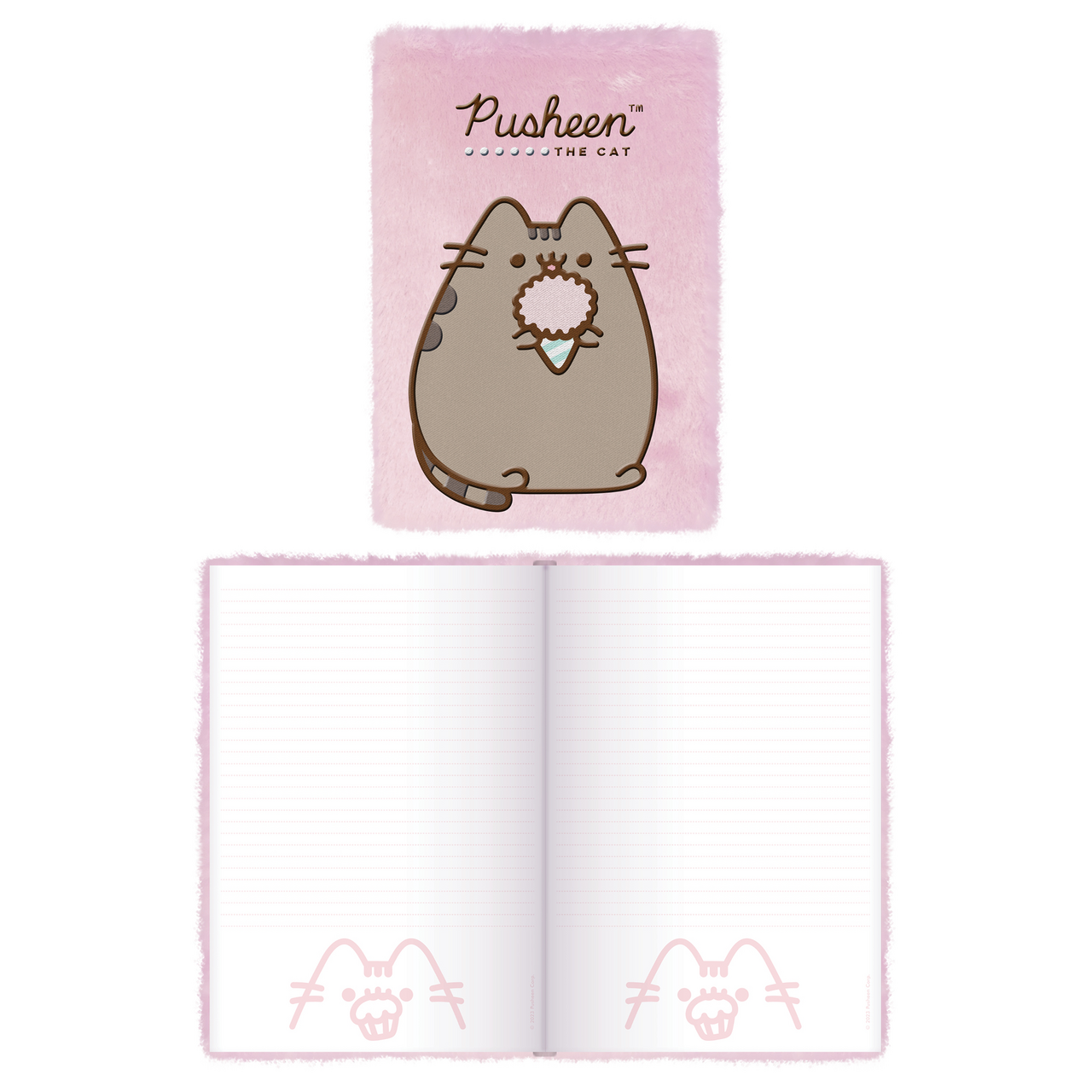 Изображение товара Блокнот Pusheen в меховой обложке с патчем А5, 80 листов
