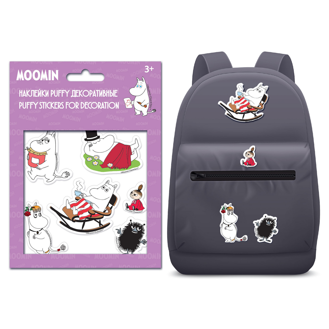 Изображение товара Наклейки многоразовые Moomin Puffy декоративные 11 х 15 х 0.3см