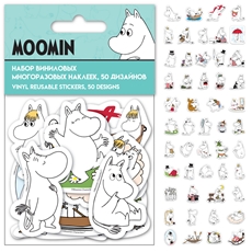 Набор виниловых многоразовых наклеек Moomin 7 х 12 х 0.2см, 50шт
