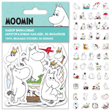 Набор виниловых многоразовых наклеек Moomin 7 х 12 х 0.2см, 50шт