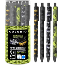 Ручка Colorio Soft touch для мальчиков шариковая автоматическая, синие чернила 0.7мм