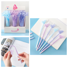 Ручка шариковая с топпером Бабочка синяя в ассортименте