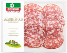 Колбаса Велком Брауншвейгская сырокопченая нарезка ГОСТ, 90г