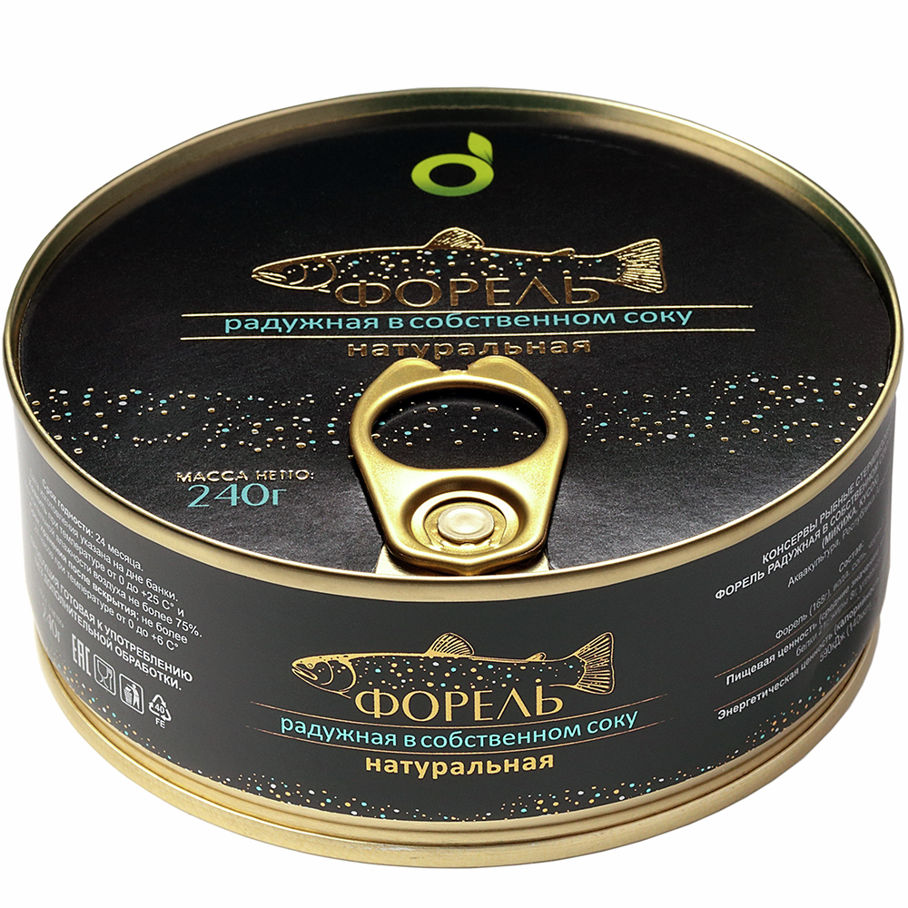 Форель радужная EcoFood натуральная в собственном соку, 240г