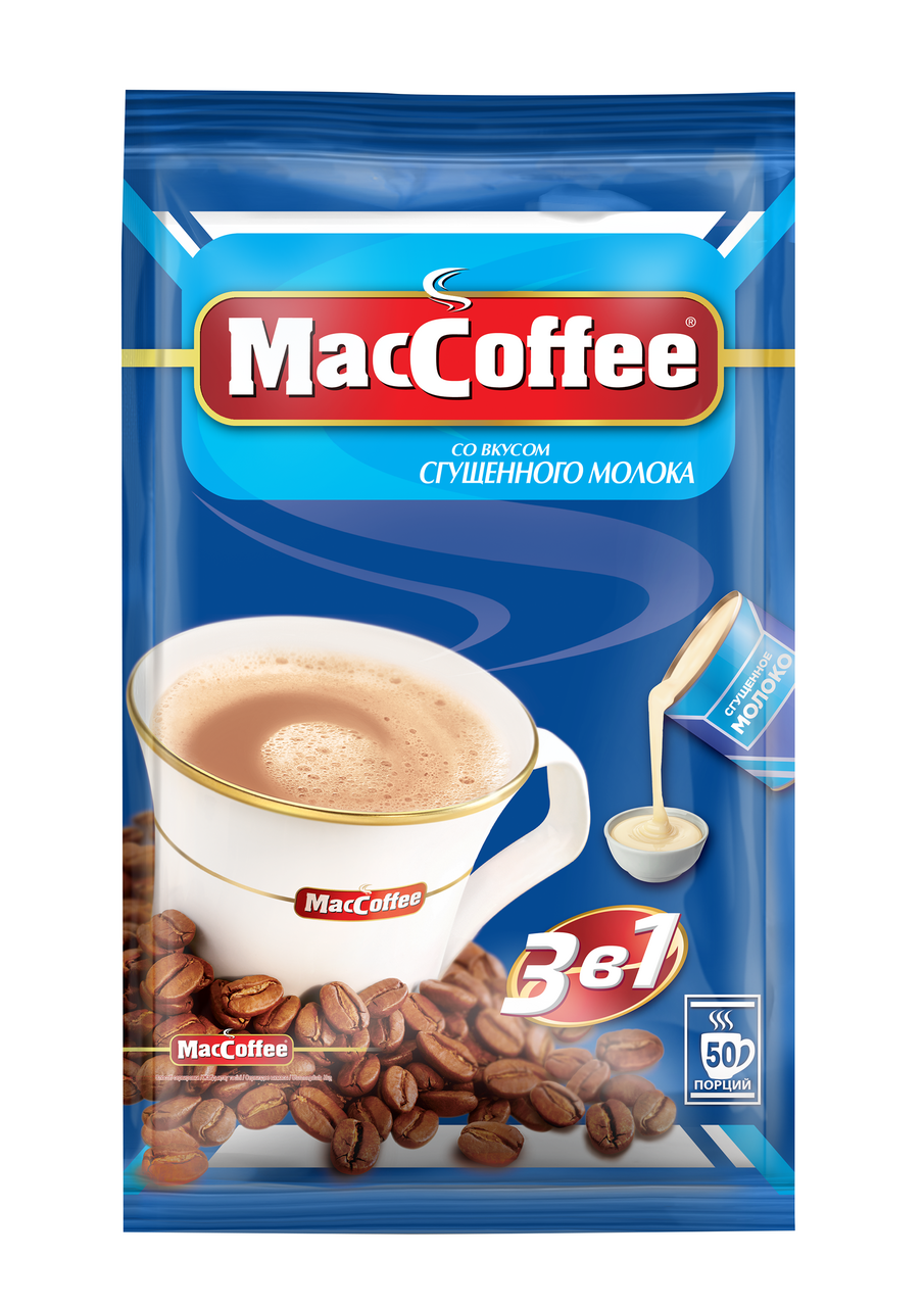 Изображение товара Напиток кофейный MacCoffee со сгущенным молоком 3в1 порционный (20г x 50шт), 1кг