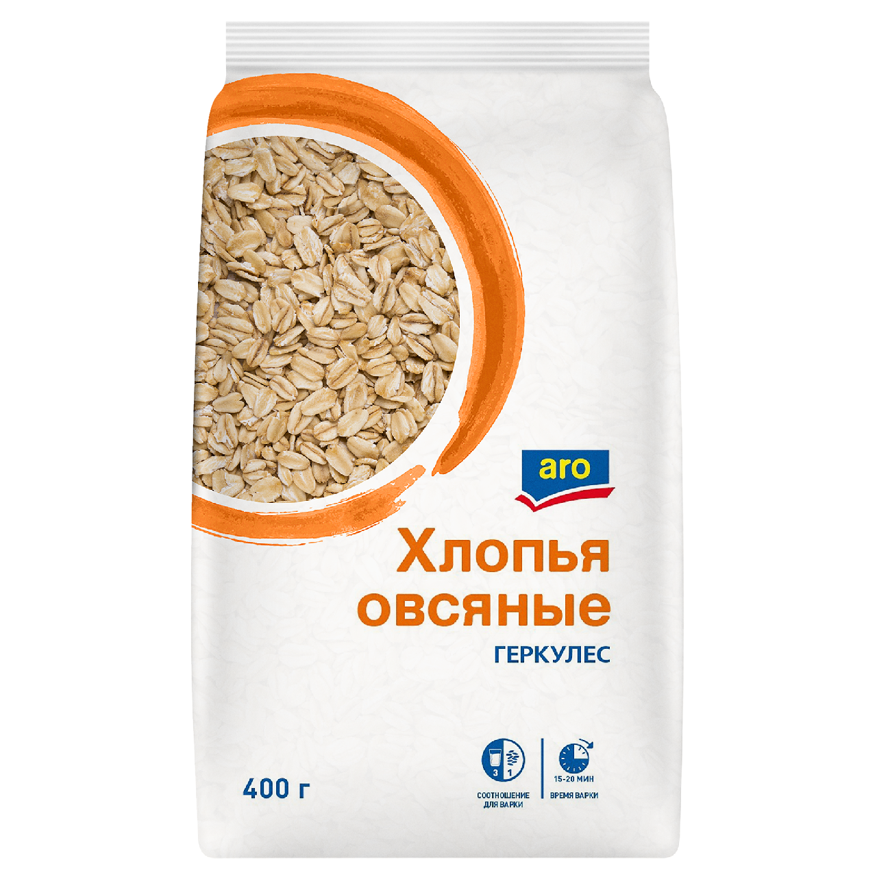 aro Хлопья овсяные геркулес, 400г купить с доставкой на дом, цены в ...