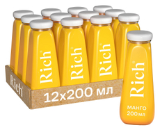 Нектар Rich манговый с мякотью, 200мл x 12 шт
