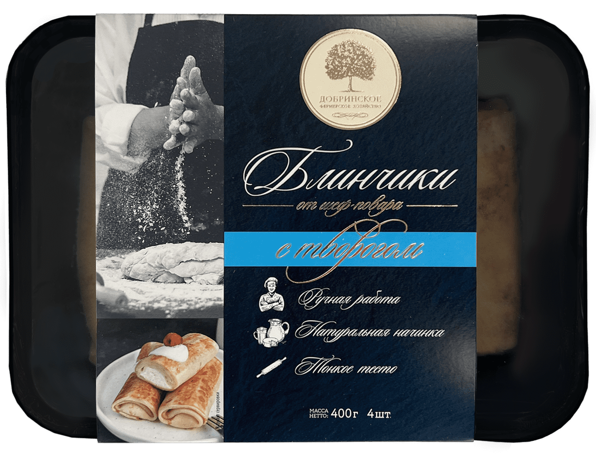 Блинчики с творогом Добринское Фх замороженные (100г x 4шт), 400г