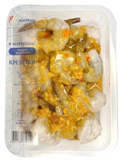 Креветки очищенные без головы в маринаде из соуса карри с куркумой охлажденные, 500г