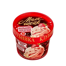 Мороженое Бодрая Корова Милкшейк Клубника ГОСТ 8%, 150г