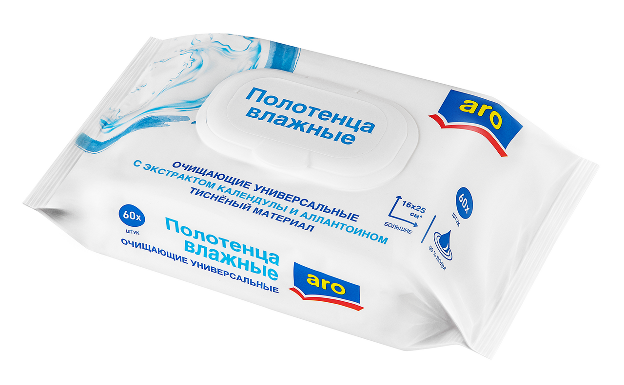 aro Полотенца влажные 16 x 25см, 60шт