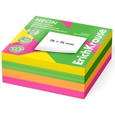 Блок бумажный Erich Krause Neon самоклеящийся ассорти 75 x 75мм 4 цвета, 400л