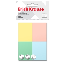 Блок бумажный Erich Krause самоклеящийся ассорти 40 x 50мм 4 цвета, 400л