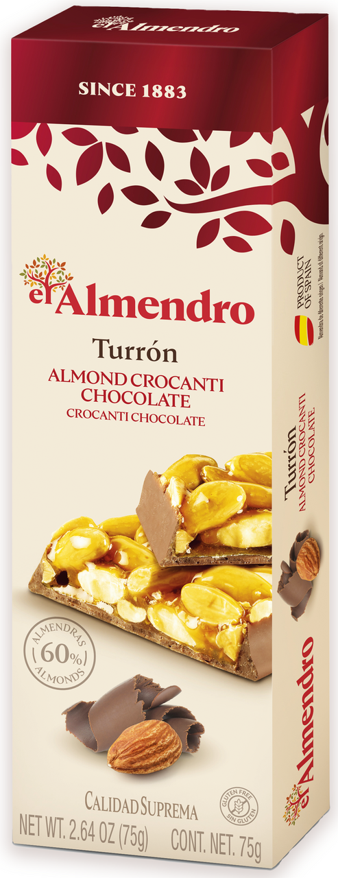 Туррон El Almendro Crocanti chocolate Хрустящий миндальный с шоколадом, 75г