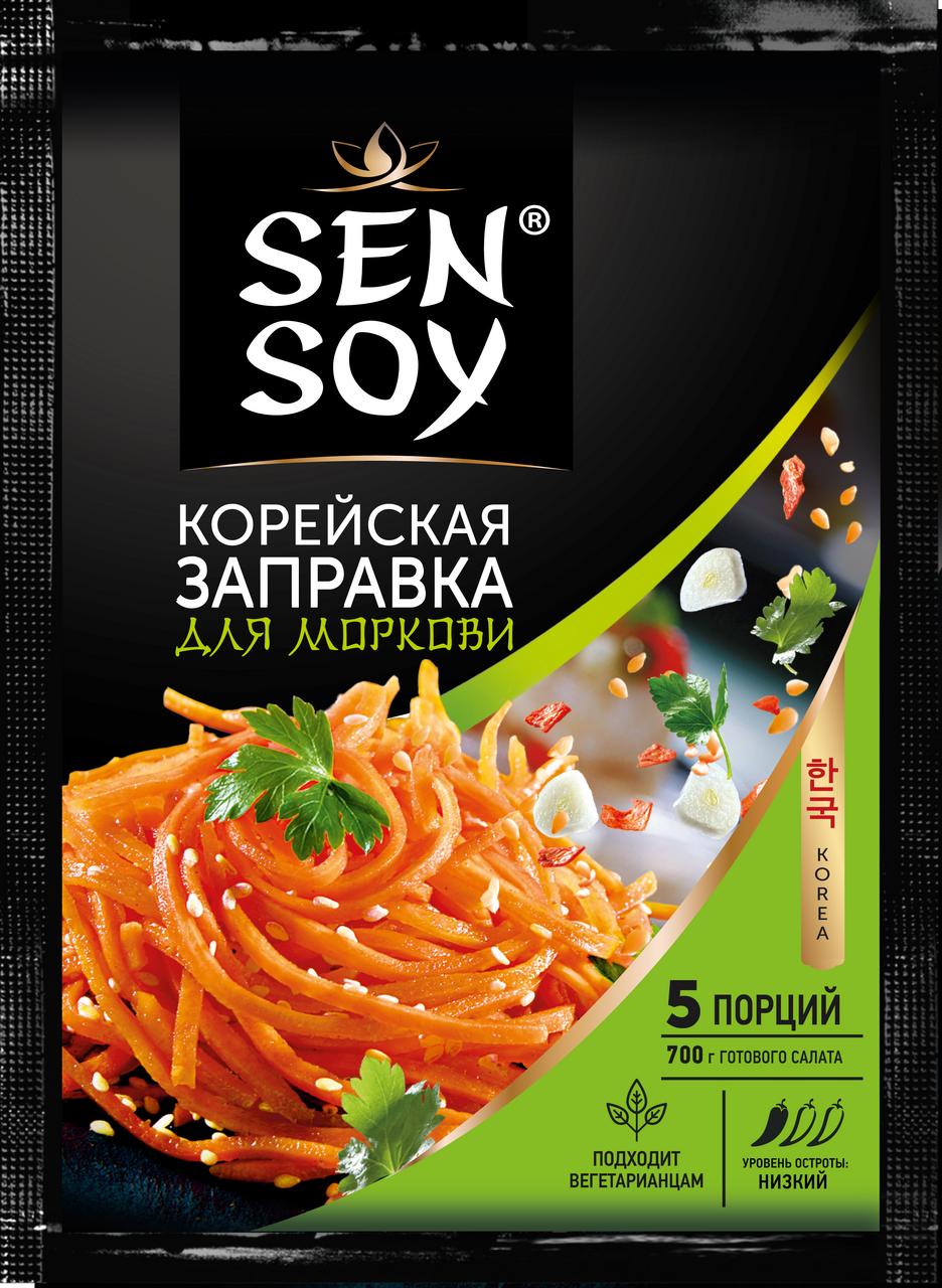 Заправка корейская Sen Soy для моркови, 80г купить с доставкой на дом, цены  в интернет-магазине