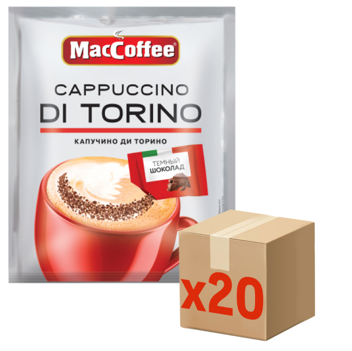 Изображение товара Напиток кофейный MacCoffee Cappuccino Di Torino 3в1 растворимый, 25.5г x 20 шт