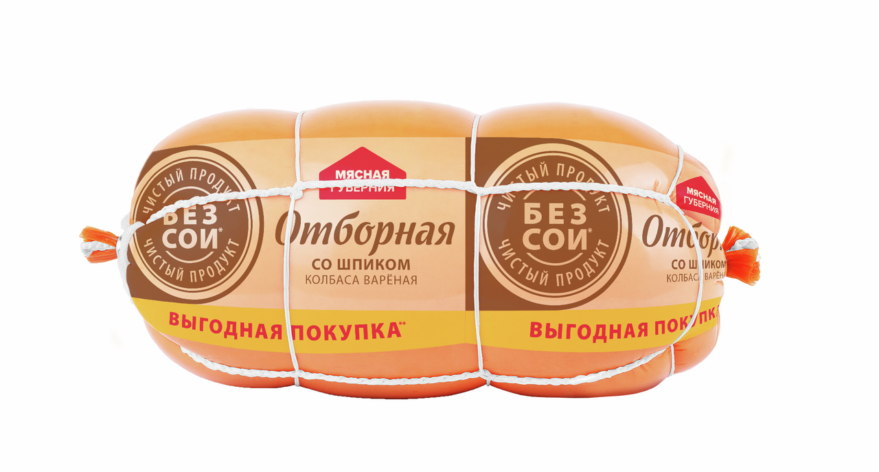 Колбаса Мясная губерния отборная со шпиком вареная, 500г