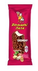 Мороженое рожок Большой папа арахис пломбир ГОСТ 15%, 75г
