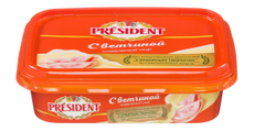 Сыр плавленый President с ветчиной 45%, 200г