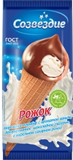 Мороженое пломбир Созвездие ваниль рожок ГОСТ 12%, 60г