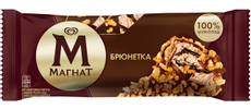 Мороженое сливочное Магнат Брюнетка с шоколадом, орехами и кукурузными хлопьями эскимо, 74г