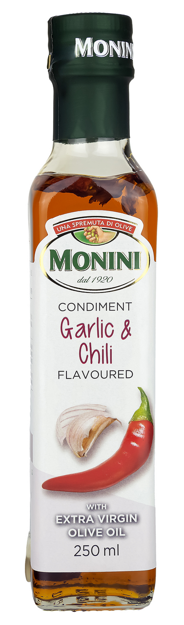 Масло оливковое Monini с чесноком и перцем чили Extra Virgin ...