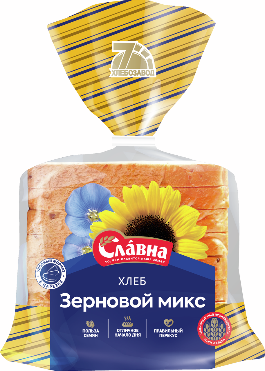 Хлеб тостовый Славна зерновой пшеничный, 400г