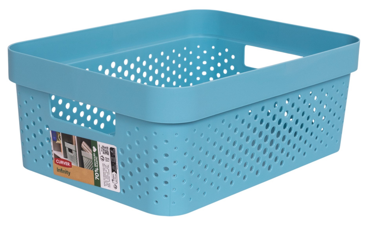 Корзина для хранения Curver Infinity тюркуаз 11л, 35.6 x 26.6 x 13.6см