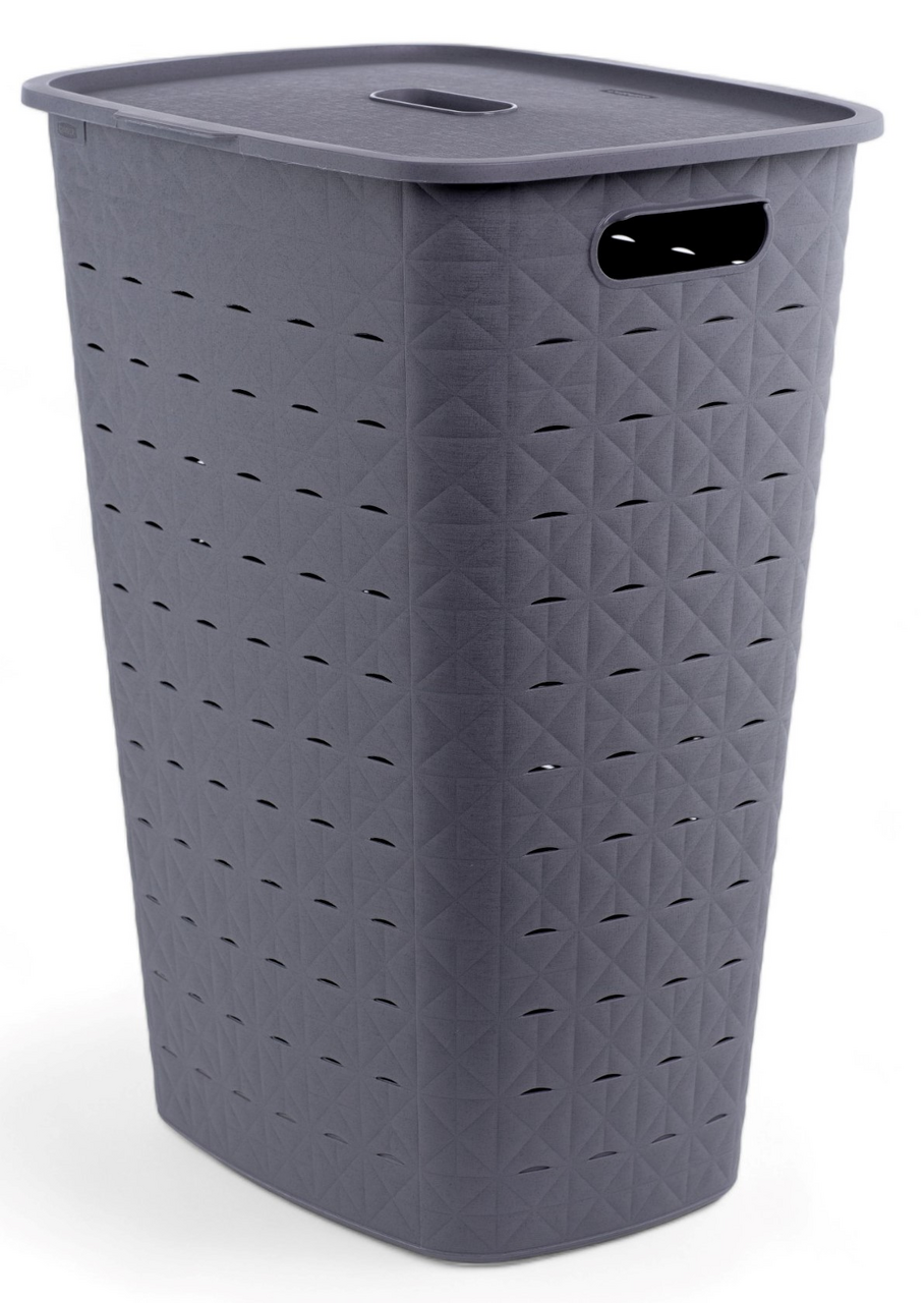Корзина для белья Curver Softex темно-серая 56л, 43.5 x 33.5 x 60см