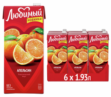 Напиток сокосодержащий Любимый апельсиновый, 1.93л x 6 шт