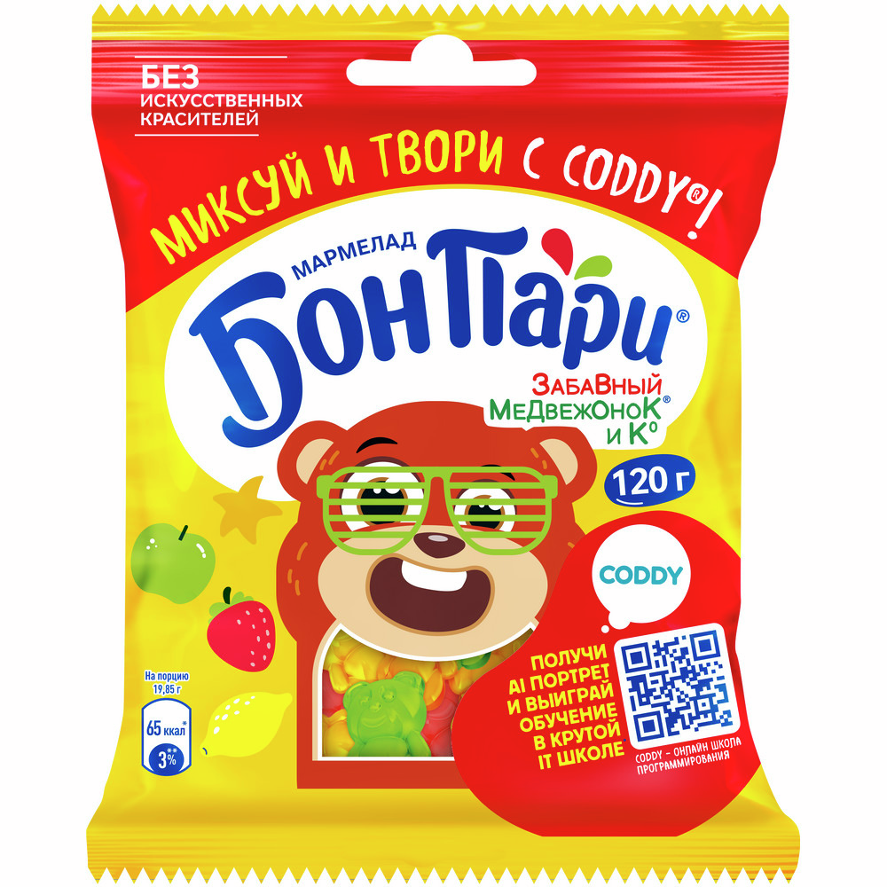 Мармелад жевательный Bon Pari Забавный медвежонок, 120г