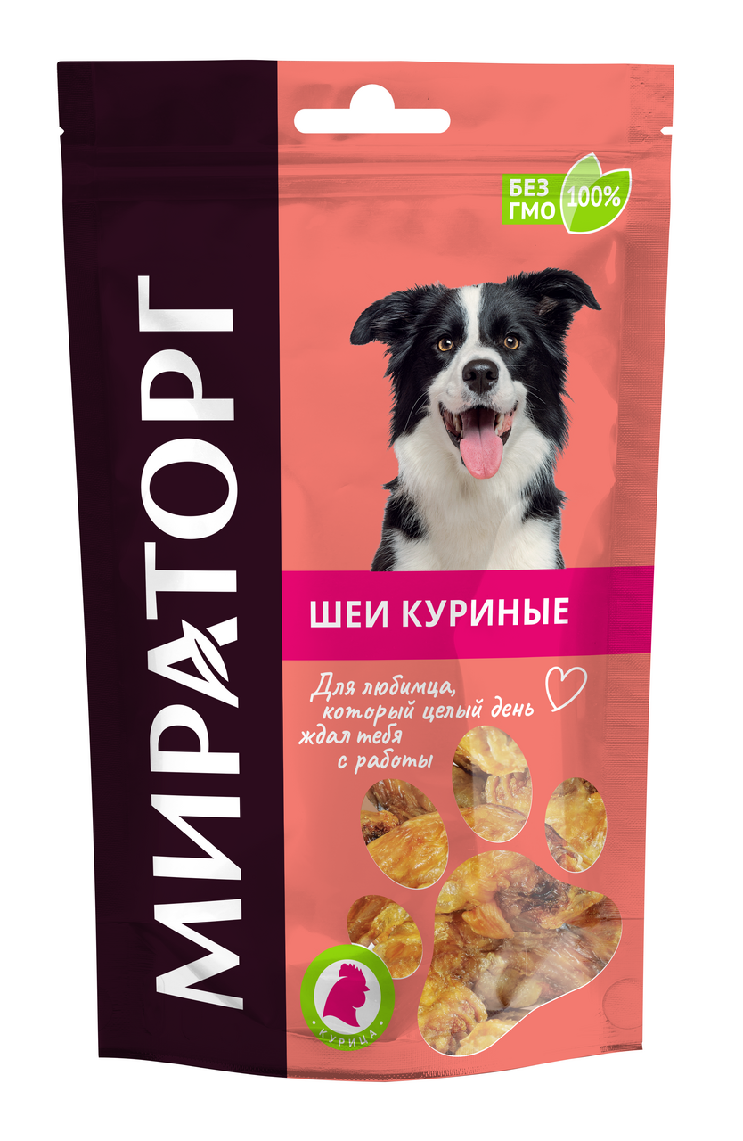 Изображение товара Лакомство для собак Мираторг шеи куриные, 50г