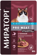 Корм для кошек с чувствительным пищеварением Мираторг Pro Meat телятина влажный, 80г